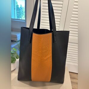 MCM Perfumes Limited Edition Black and Cognac Faux Leather Tote